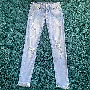 AMERICAN EAGLE SUPER LOW JEGGING JEANS SIZE 0